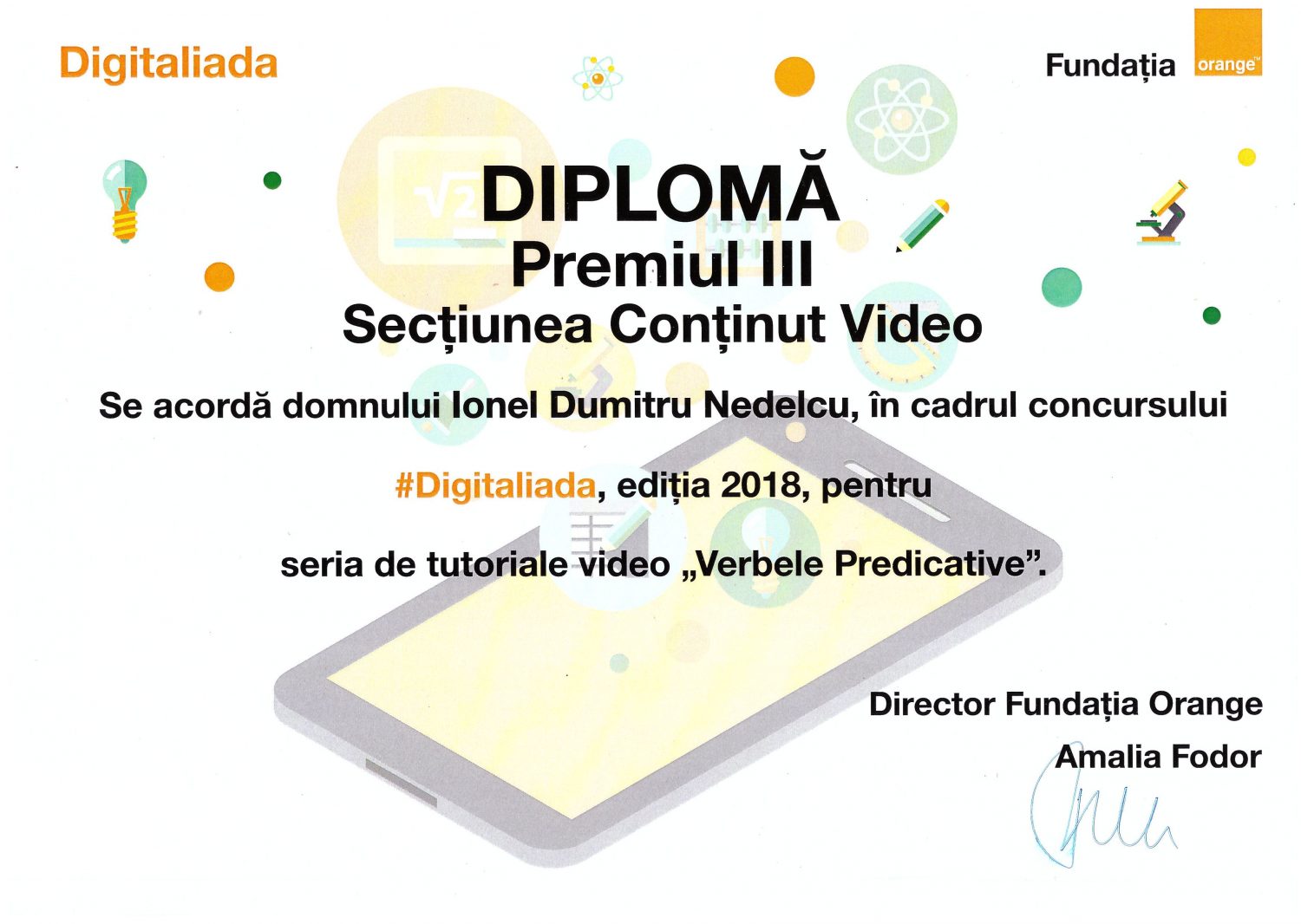 Diplomă Digitaliada 2018
