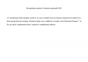 Recapitulare pentru Evaluarea națională, exercițiul 19