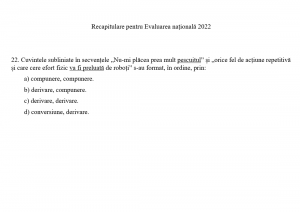 Recapitulare pentru Evaluarea națională 2022 - exercițiul 22