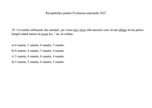 Recapitulare pentru Evaluarea națională 2022 - exercițiul 29